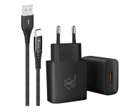 Ładowarka do smartfonów ExtraLink Smart Life Zestaw USB - USB-C 2m Czarny Ładowarka 12W Czarna